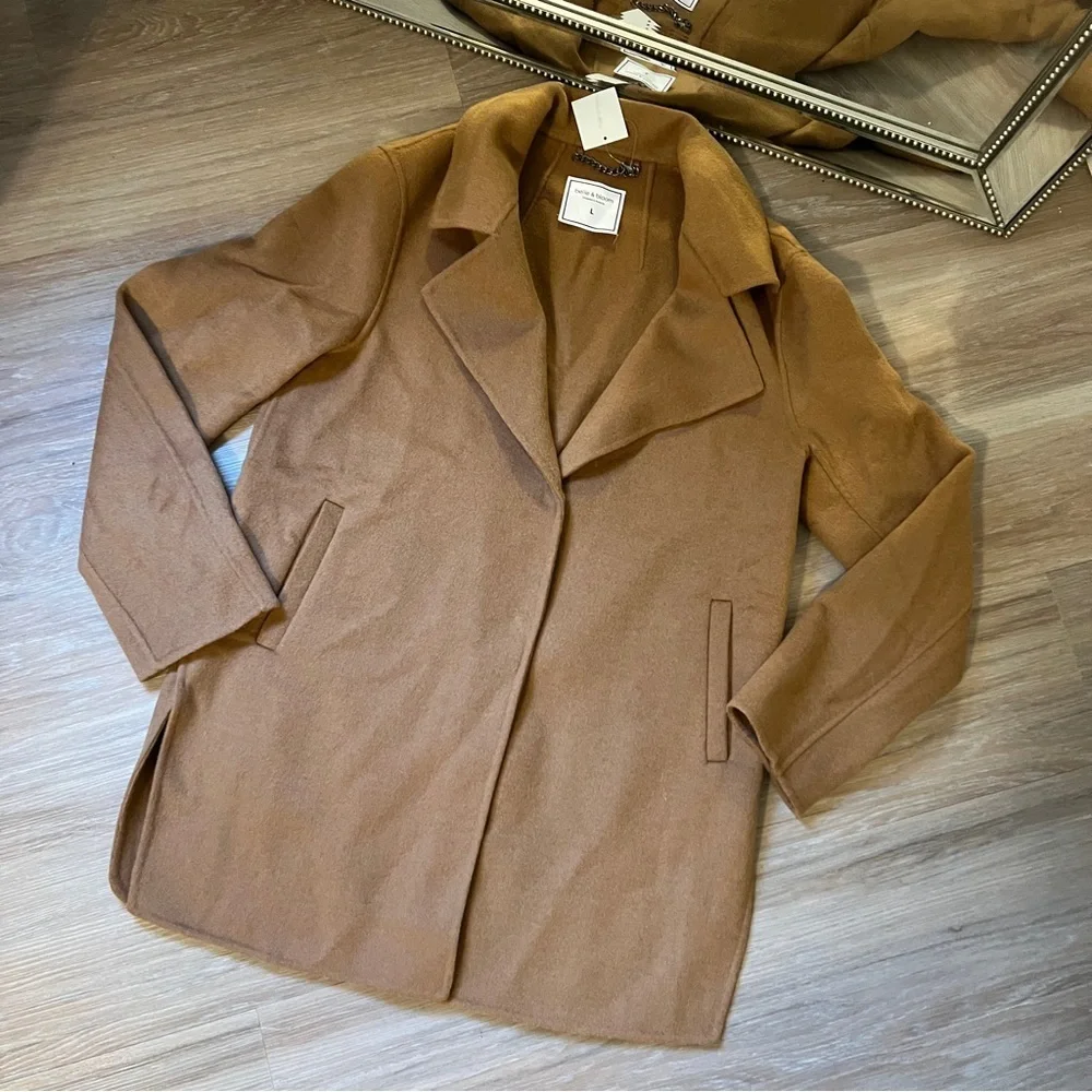 Belle & Bloom Ex-Boyfriend Wool Blend Oversized Jacket Camel Large brown coat - Picture 7 of 11